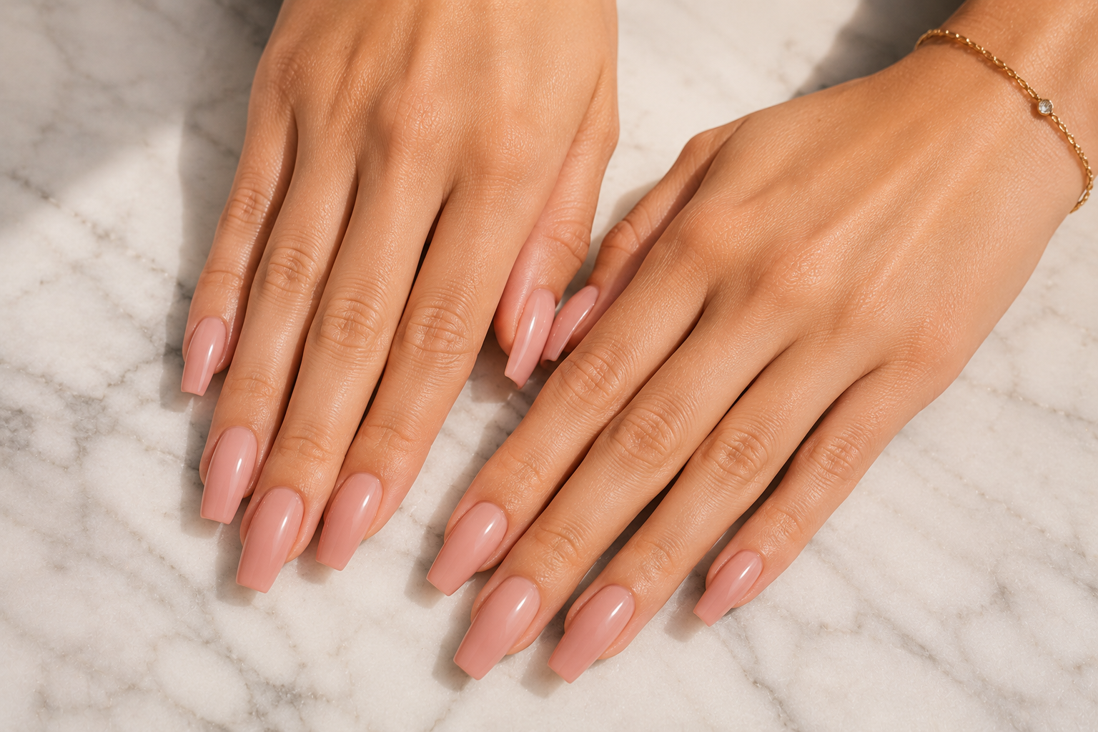 Nude gel nail extensions Sydney